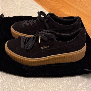 FENTY by Rihanna Puma Black Suede Platform Shoes
